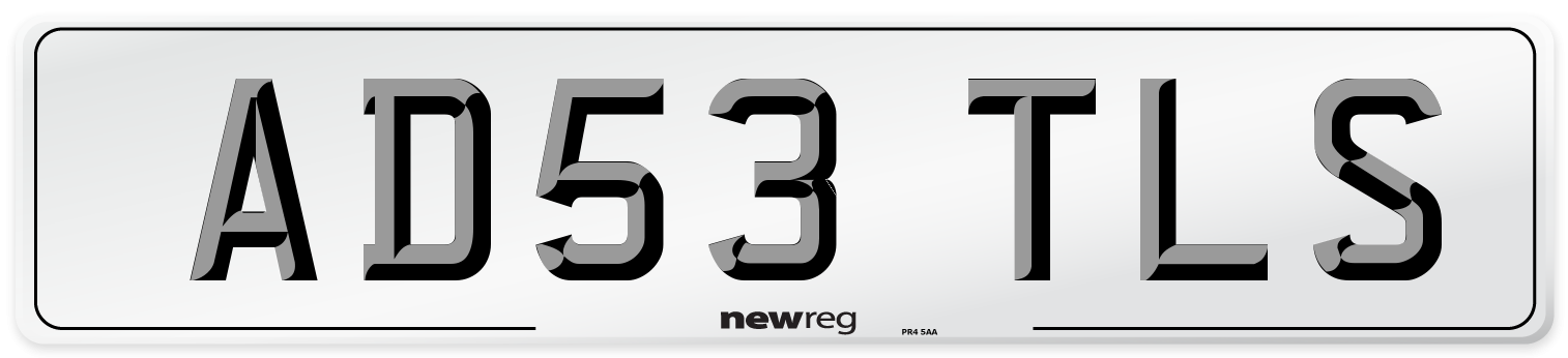 AD53 TLS Number Plate from New Reg